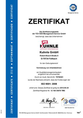 TÜV-Zertifikat