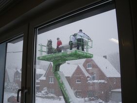 Winterlicher Druckertransport
