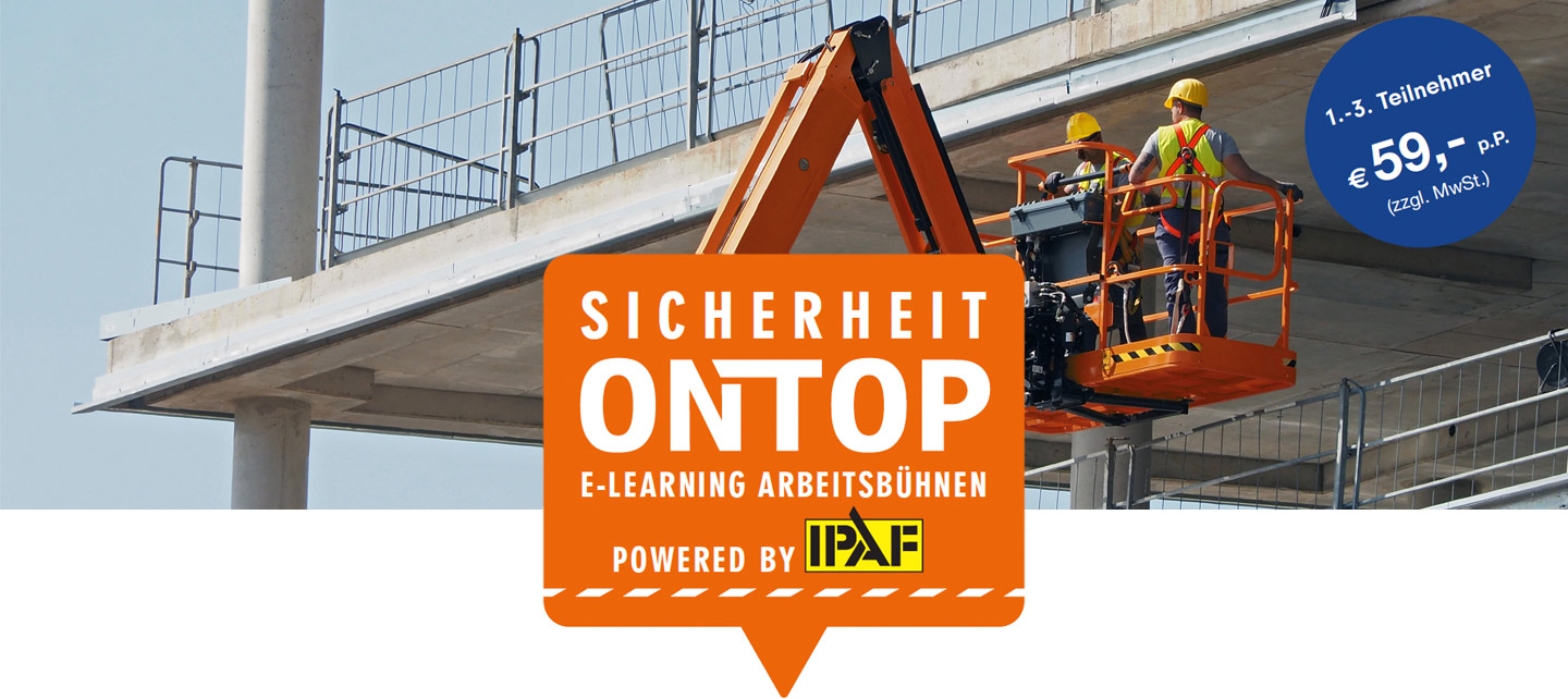 Headerimage Sicherheit Ontop - E-Learning Arbeitsbühnen powered by IPAF